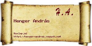 Henger András névjegykártya